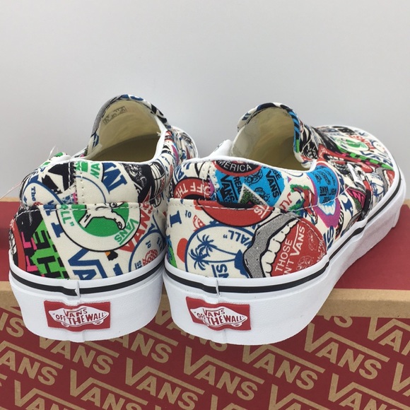 Vans WMNS Classic Slip-On Vans Mash Up Sticker Sneakers - Picture 12 of 16